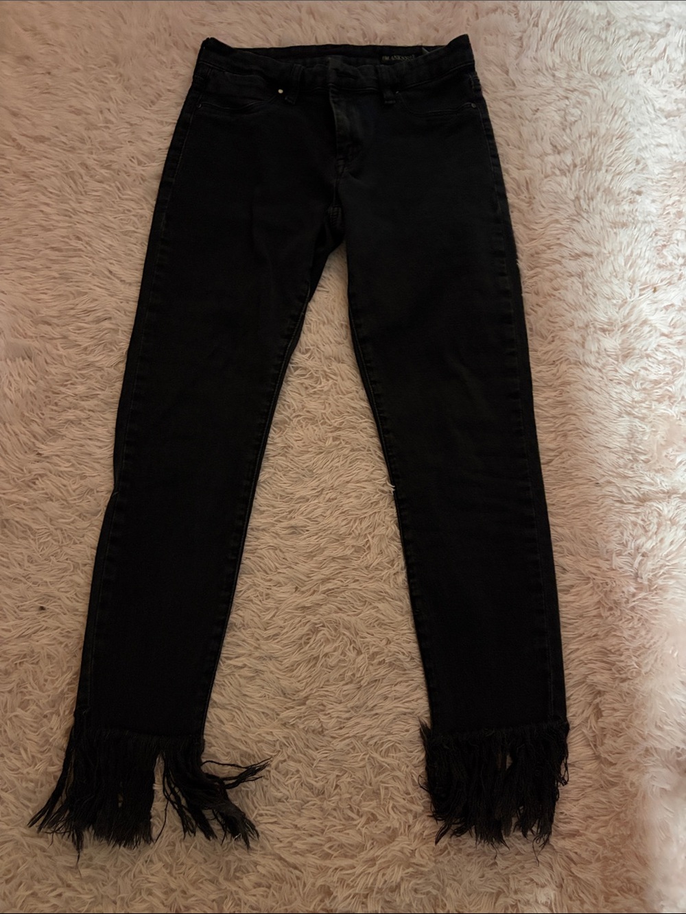 Black Fringe Hem Women’s Jeans